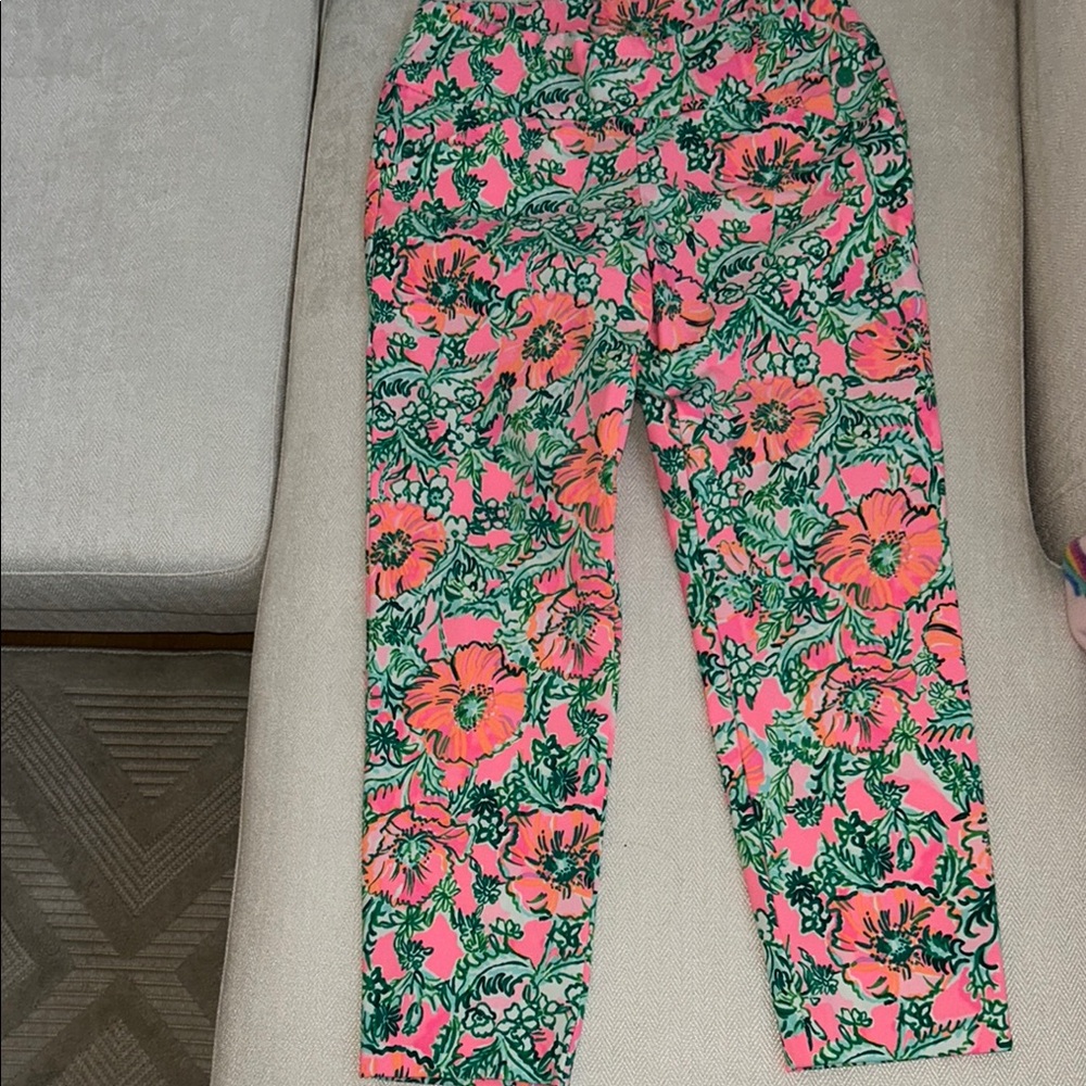Lilly Pulitzer Luxletic Pants in Pink and Green
